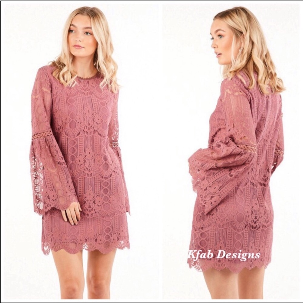 NWT Mauve Lace Dress Size Medium